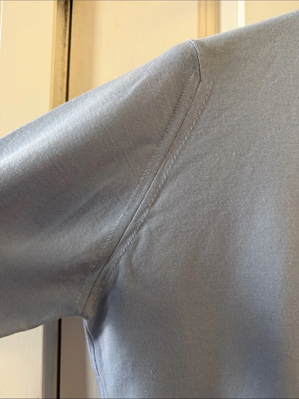 EUC John Smedley for Todd Snyder Light Blue Crewneck Marcus Merino Wool Sweater